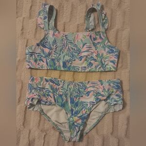 EUC Lilly Pulitzer Girls Giana Bikini Blue Ibiza Cabana Cocktail